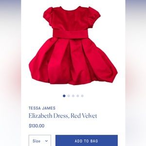 Tessa James (Elizabeth dress, red velvet) size 8Y 128cm. NWOT.
